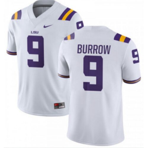 6861cb711a958_1 LSU Tigers #9 Joe Burrow White Stitched NCAA Jersey