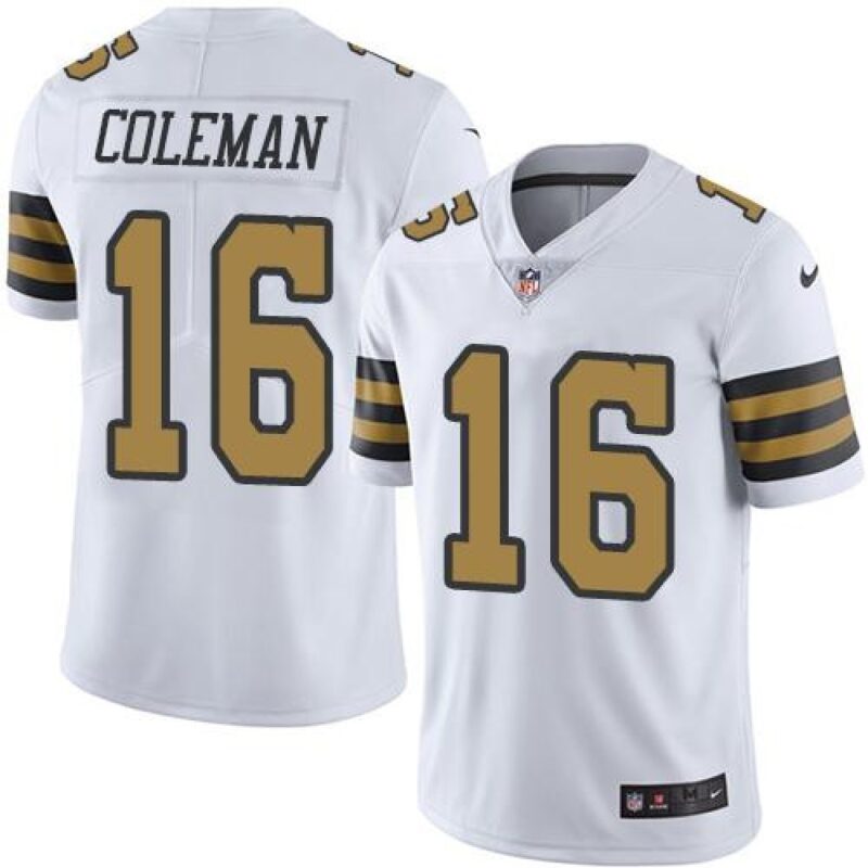 6861cb7941f1e_1 Saints #16 Brandon Coleman White Men's Stitched NFL Limited Rush Jersey