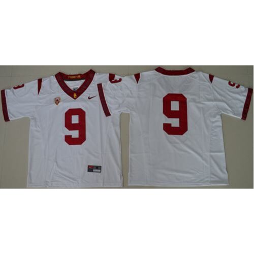 6861cb89960bb_1 Trojans #9 JuJu Smith-Schuster White PAC-12 C Patch Stitched NCAA Jersey