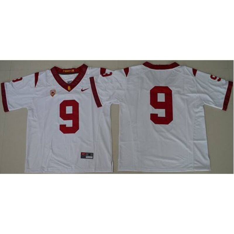 6861cb89960bb_1 Trojans #9 JuJu Smith-Schuster White PAC-12 C Patch Stitched NCAA Jersey