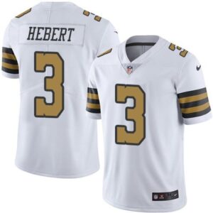 6861cba048d93_1 Saints #3 Bobby Hebert White Men's Stitched NFL Limited Rush Jersey