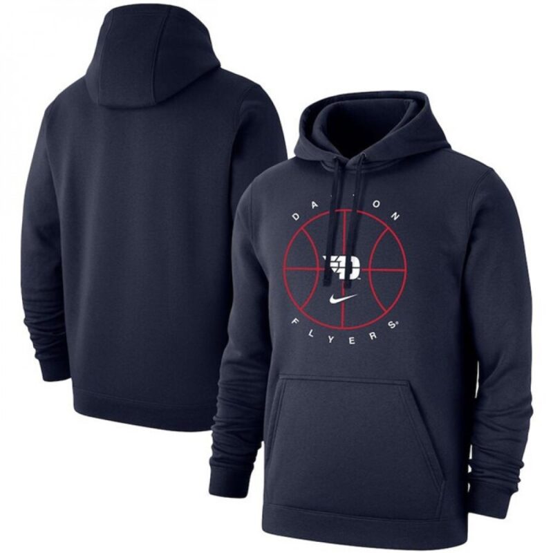 6861cba2ddac4_1 Men's Dayton Flyers Navy Basketball Icon Club Fleece Pullover Hoodie