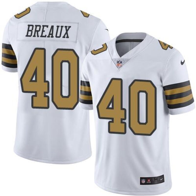 6861cbb012ffb_1 Saints #40 Delvin Breaux White Men's Stitched NFL Limited Rush Jersey