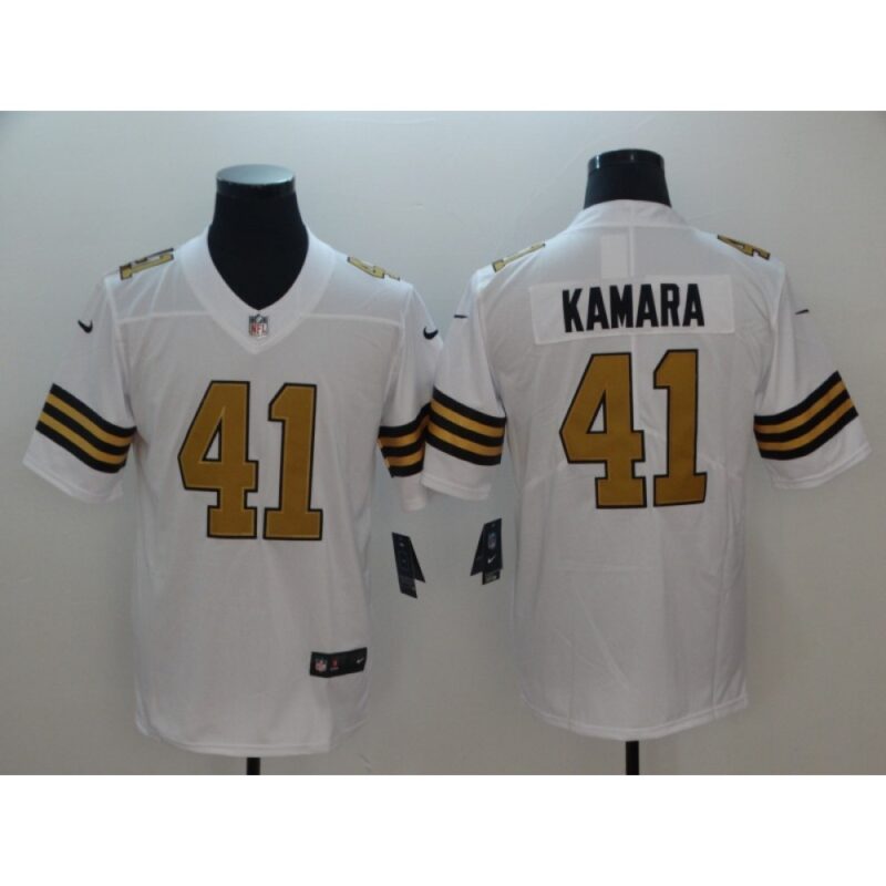 6861cbc314608_1 Men's New Orleans Saints #41 Alvin Kamara White Color Rush Limited Stitched NFL Jersey