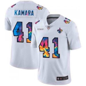 6861cbc64a02d_1 Men's New Orleans Saints #41 Alvin Kamara White Crucial Catch Limited Stitched Jersey