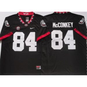 6861cbcd1acbb_1 Men's Georgia Bulldogs #84 McCONKEY Black College Football Stitched Jersey