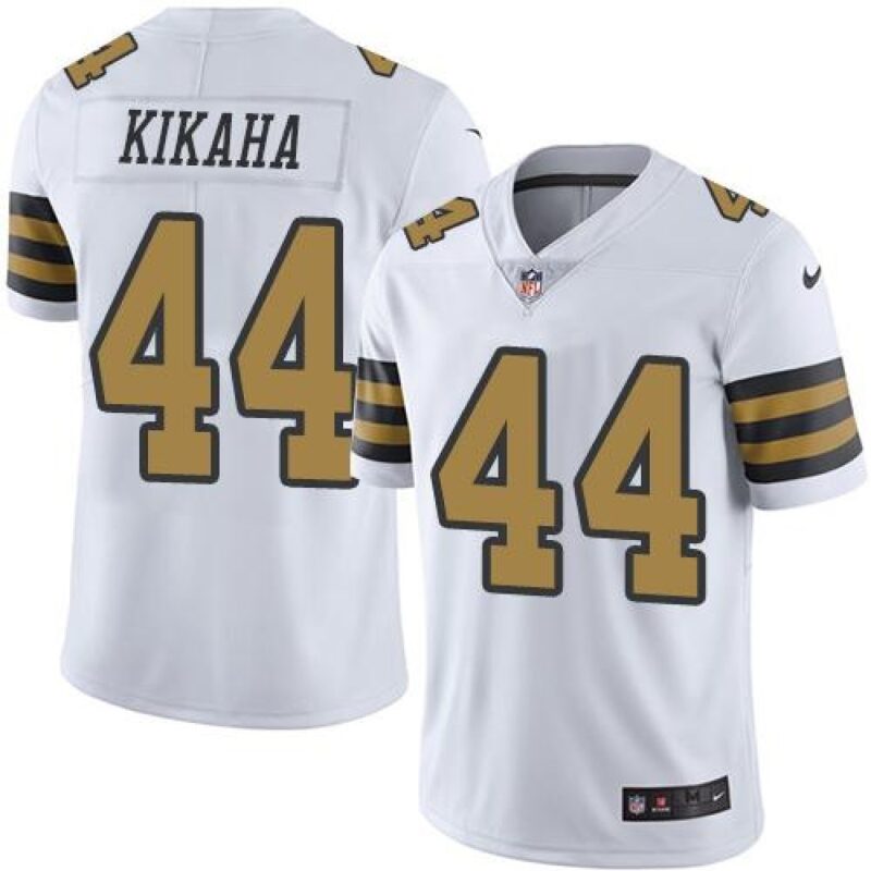 6861cbd00fc0b_1 Saints #44 Hau'oli Kikaha White Men's Stitched NFL Limited Rush Jersey