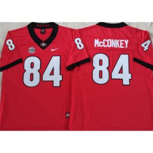 6861cbd02b723_1 Men's Georgia Bulldogs #84 McCONKEY Red College Football Stitched Jersey