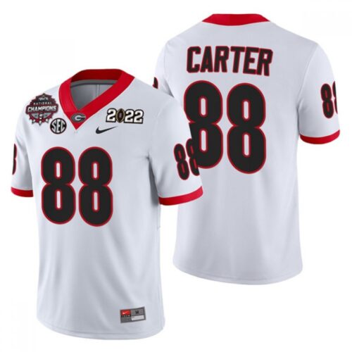 6861cbd997c34_1 Men's Georgia Bulldogs #88 Jalen Carter 2021/22 CFP National Champions White College Football Stitched Jersey