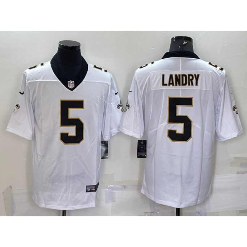 6861cbdcbcfda_1 Men's New Orleans Saints #5 Jarvis Landry White Vapor Limited Stitched Jersey