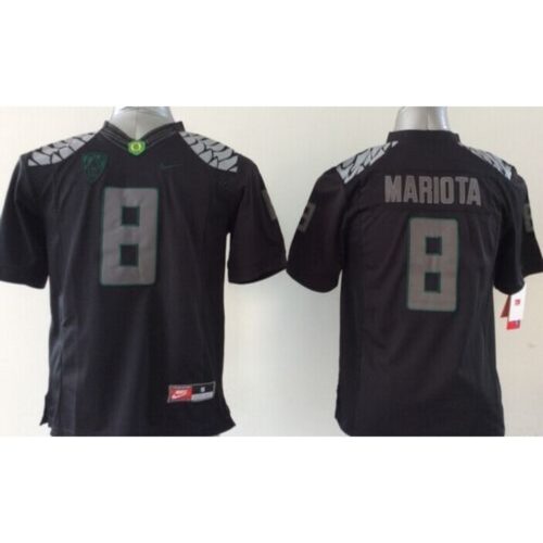 6861cbe32340b_1 Ducks #8 Marcus Mariota Blackout Stitched Youth NCAA Jersey