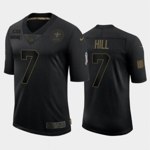 6861cc0a2449a_1 Men's New Orleans Saints #7 Taysom Hill 2020 Black Salute To Service Limited Stitched Jersey