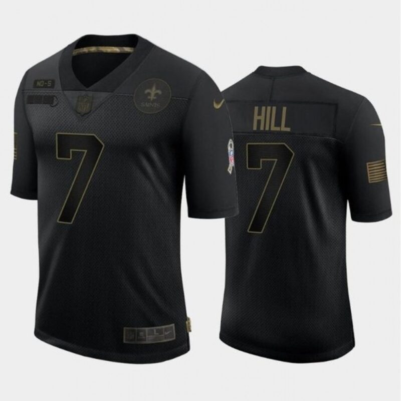 6861cc0a2449a_1 Men's New Orleans Saints #7 Taysom Hill 2020 Black Salute To Service Limited Stitched Jersey