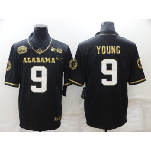 6861cc20051c1_1 Men's Alabama Crimson Tide #9 Bryce Young 2022 Patch Black Gold Stitched Jersey