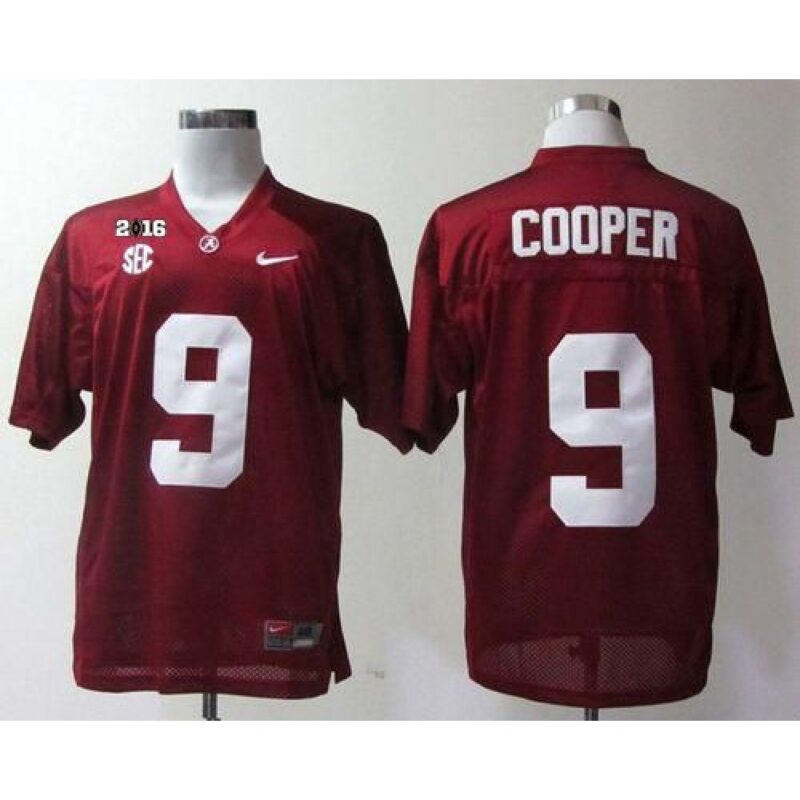 6861cc354897c_1 Crimson Tide #9 Amari Cooper Red 2016 College Football Playoff National Championship Patch Stitched NCAA Jersey