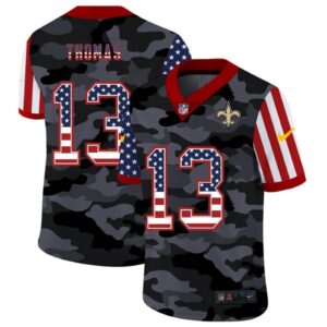 6861cc41314d4_1 Men's New Orleans Saints #13 Michael Thomas 2020 Camo USA Flag Limited Stitched Jersey