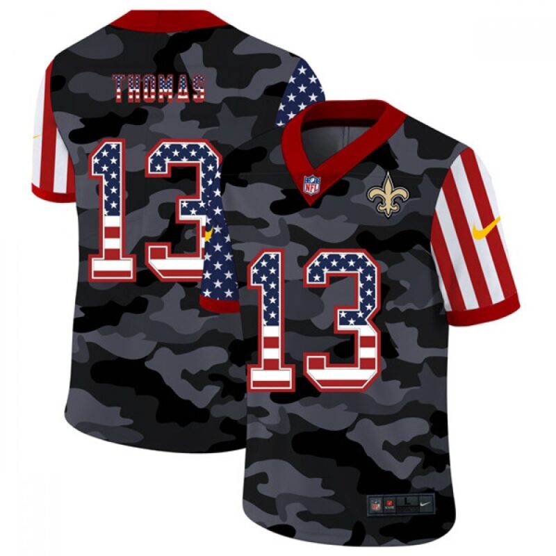 6861cc41314d4_1 Men's New Orleans Saints #13 Michael Thomas 2020 Camo USA Flag Limited Stitched Jersey