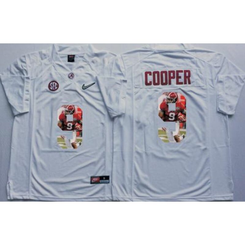 6861cc41ca2d9_1 Crimson Tide #9 Amari Cooper White Player Fashion Stitched NCAA Jersey
