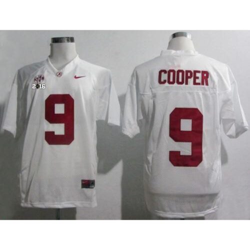 6861cc44d79f2_1 Crimson Tide #9 Amari Cooper White SEC & 2016 College Football Playoff National Championship Patch Stitched NCAA Jersey