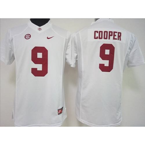 6861cc54aa5b0_1 Crimson Tide #9 Amari Cooper White Women's Stitched NCAA Jersey