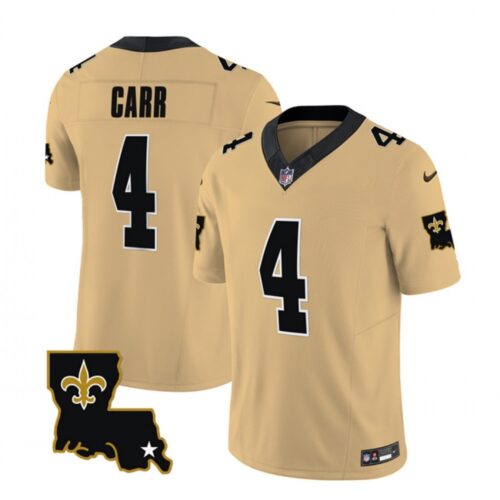 6861cc70ef9e3_1 Men's New Orleans Saints #4 Derek Carr Gold 2023 F.U.S.E. 1987 Legacy Vapor Stitched Jersey