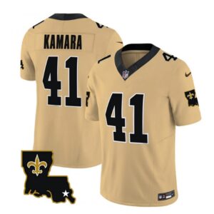 6861cc73e9b76_1 Men's New Orleans Saints #41 Alvin Kamara Gold 2023 F.U.S.E. 1987 Legacy Vapor Stitched Jersey
