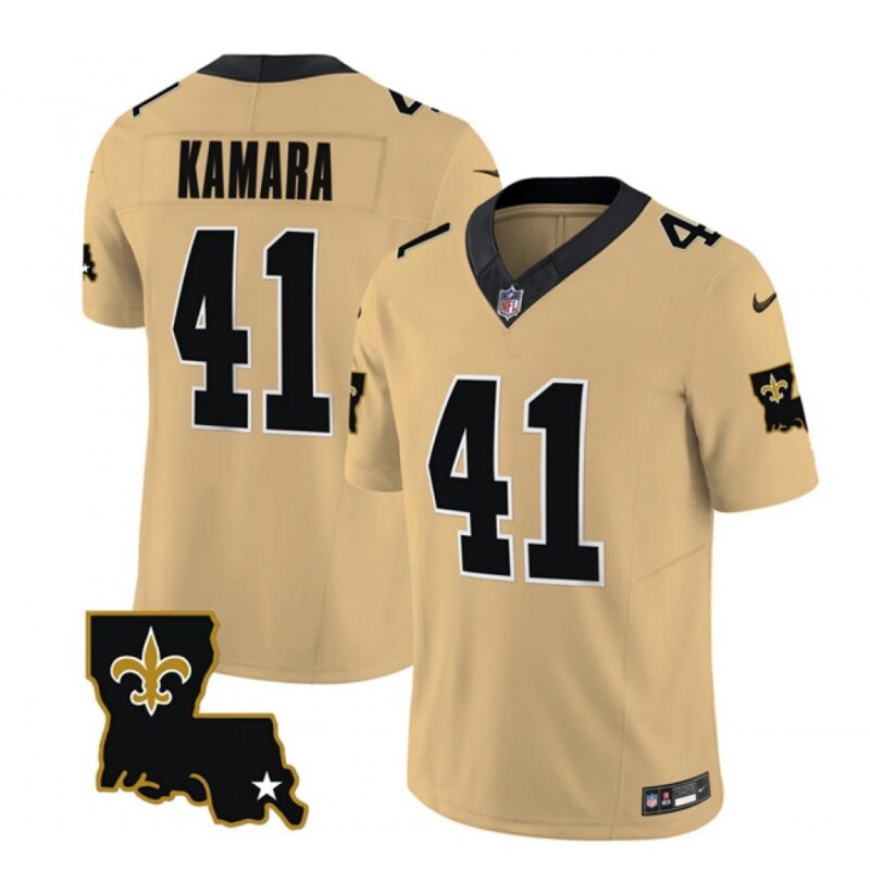 6861cc73e9b76_1 Men's New Orleans Saints #41 Alvin Kamara Gold 2023 F.U.S.E. 1987 Legacy Vapor Stitched Jersey