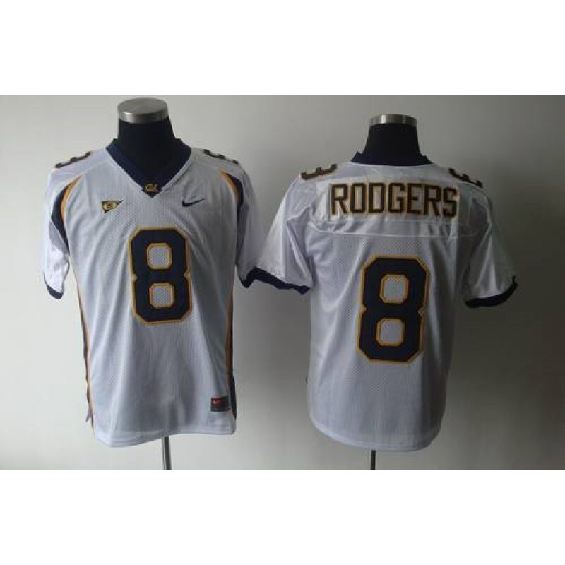 6861cc790a1e2_1 Golden Bears #8 Rodgers White Stitched NCAA Jersey