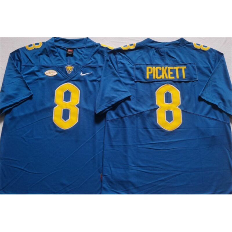 6861cc7c2f81d_1 Men's Pittsburgh Panthers #8 PICKETT Blue Stitched Football Jersey