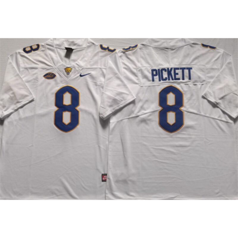 6861cc7fa90e3_1 Men's Pittsburgh Panthers #8 PICKETT White Stitched Football Jersey