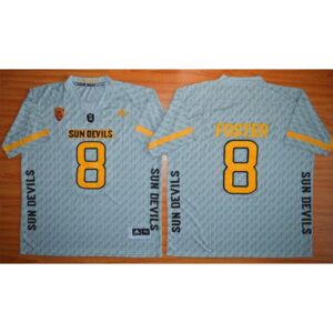 6861cc890c7ca_1 Sun Devils #8 D. J. Foster New Grey Stitched NCAA Jersey