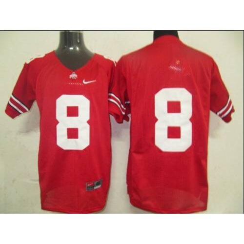 6861cca16944d_1 Buckeyes #8 Red Stitched NCAA Jersey