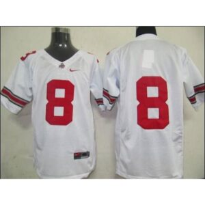 6861cca789d99_1 Buckeyes #8 White Stitched NCAA Jersey