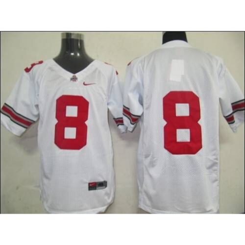 6861cca789d99_1 Buckeyes #8 White Stitched NCAA Jersey