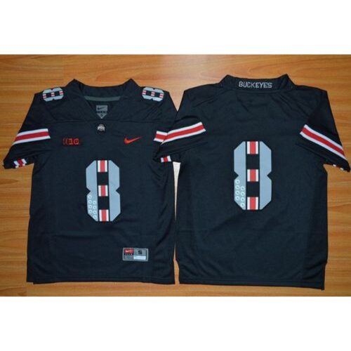6861ccaab6f06_1 Buckeyes #8 Championship Black(Red No.) Limited Stitched Youth NCAA Jersey