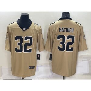 6861ccaaece7f_1 Men's New Orleans Saints #32 Tyrann Mathieu Gold Inverted Legend Stitched Jersey