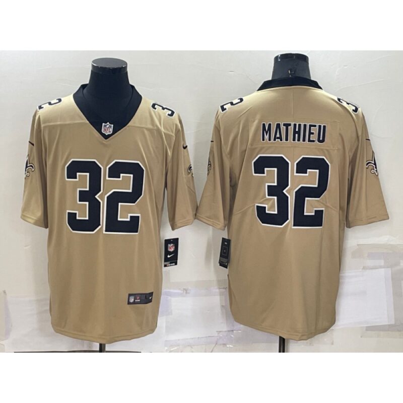 6861ccaaece7f_1 Men's New Orleans Saints #32 Tyrann Mathieu Gold Inverted Legend Stitched Jersey