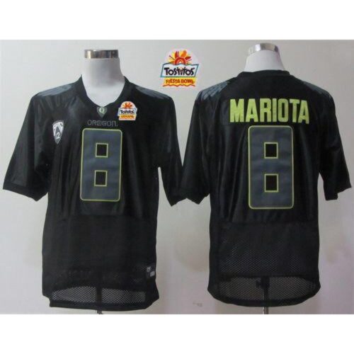 6861ccb3c72ed_1 Ducks #8 Marcus Mariota Black Pro Combat Pac-12 Tostitos Fiesta Bowl Stitched NCAA Jersey