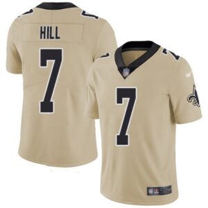 6861ccb76f66f_1 Men's New Orleans Saints #7 Taysom Hill Gold Inverted Legend Stitched NFL Jersey