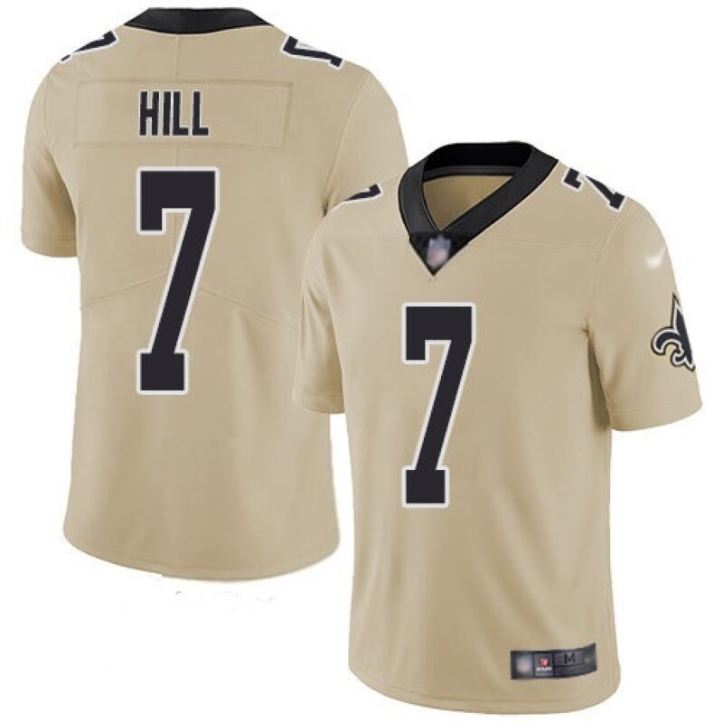 6861ccb76f66f_1 Men's New Orleans Saints #7 Taysom Hill Gold Inverted Legend Stitched NFL Jersey