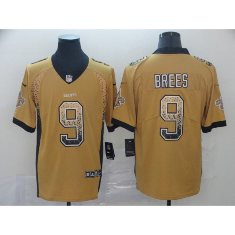 6861ccc710ca3_1 Men's New Orleans Saints #9 Drew Brees Gold 2018 Drift Fashion Color Rush Limited Stitched NFL Jersey