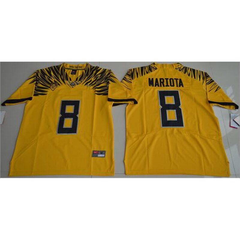 6861ccd77c1a1_1 Ducks #8 Marcus Mariota Yellow Limited Stitched NCAA Jersey