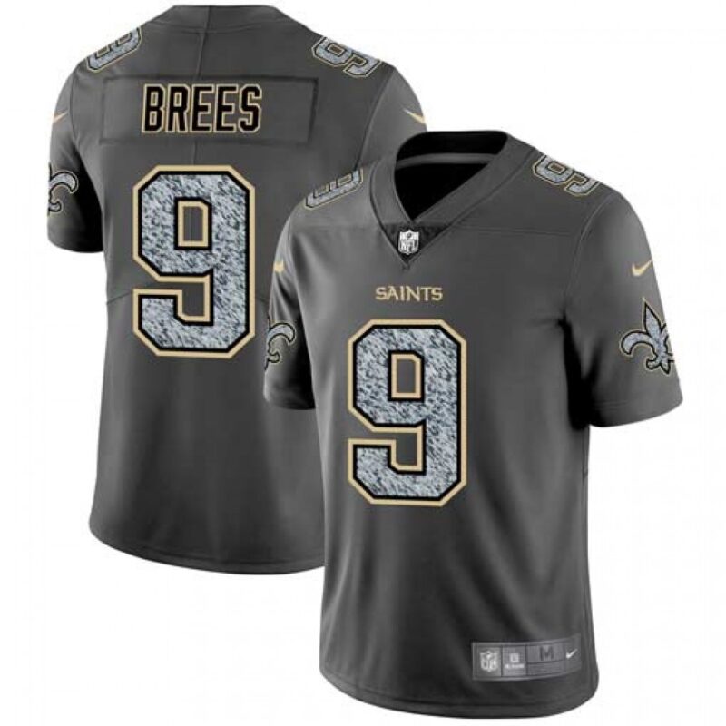 6861cce1609dc_1 Men's New Orleans Saints #9 Drew Brees 2019 Gray Fashion Static Limited Stitched NFL Jersey