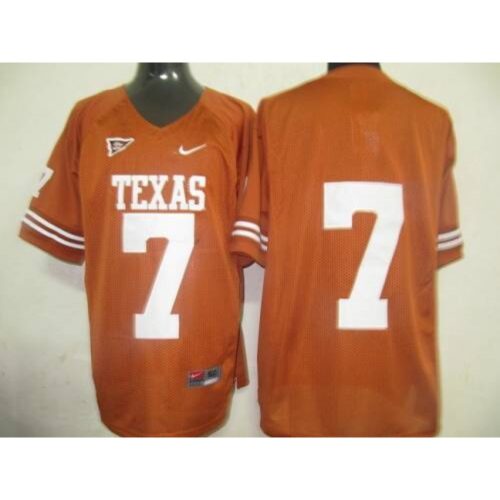 6861cce359573_1 Longhorns #7 Orange Stitched NCAA Jersey