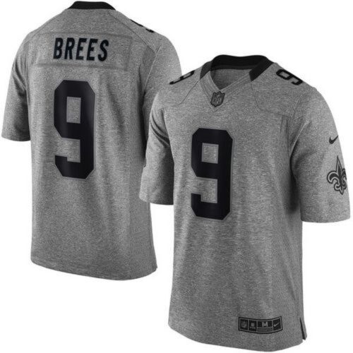 6861cce4836d5_1 Saints #9 Drew Brees Gray Men's Stitched NFL Limited Gridiron Gray Jersey