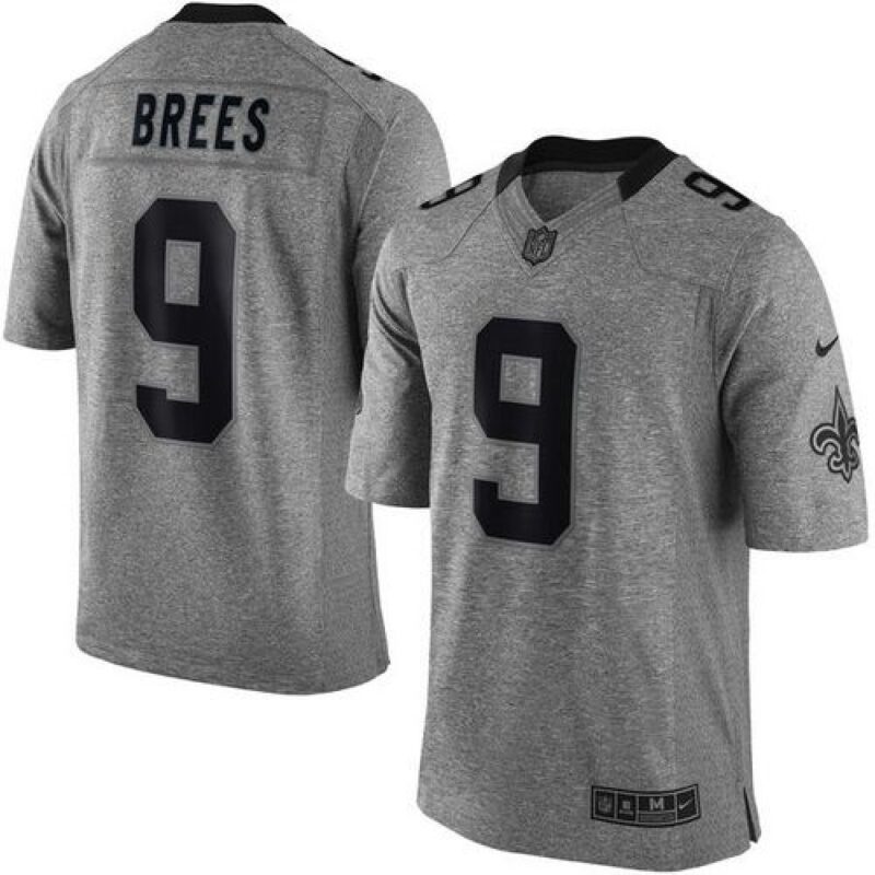 6861cce4836d5_1 Saints #9 Drew Brees Gray Men's Stitched NFL Limited Gridiron Gray Jersey