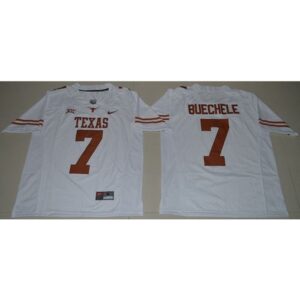 6861cce676f9c_1 Longhorns #7 Shane Buechele White Limited Stitched NCAA Jersey