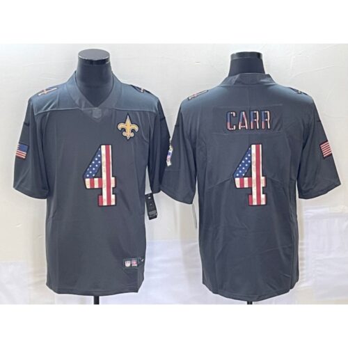 6861cce7aad61_1 Men's New Orleans Saints #4 Derek Carr Gray Salute To Service USA Flag Fashion Limited Stitched Jersey
