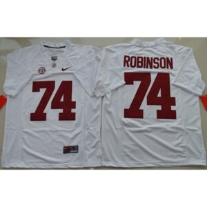6861ccec9f956_1 Crimson Tide #74 Cam Robinson White Limited Stitched NCAA Jersey