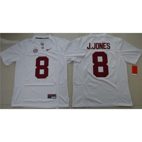 6861ccf93e987_1 Crimson Tide #8 Julio Jones White Stitched NCAA Jersey